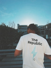 Load image into Gallery viewer, The Republic Reflective Short Sleeve Tee (White/Baby Blue)